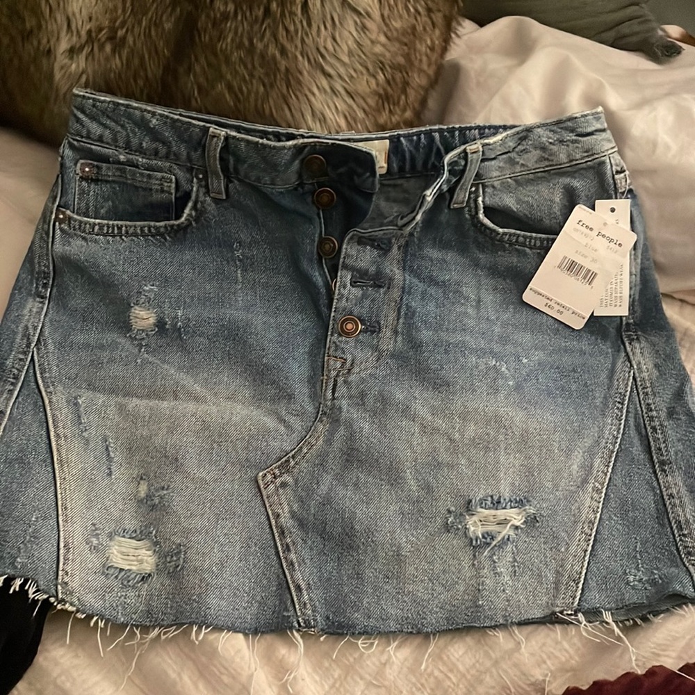 Free People denim skirt